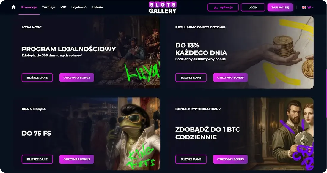 wszystkie bonusy w kasynie slotsgallery